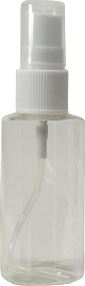 Paradise Sert Plastik 50 Ml Boş Sprey Kolonya Dezenfektan Şişesi + Valf 10 Adet