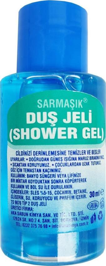 Sarmaşık Tek Kullanımlık Mini Otel Duş Jeli - Mavi - Şişe - 30 Cc / 30 Ml. - 300 Adet / Koli
