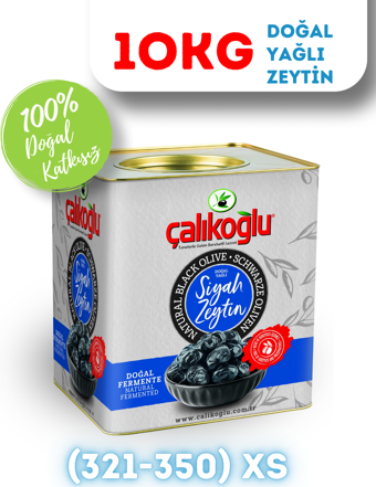 Çalıkoğlu Doğal Gemlik Özel İri Yağlı Siyah Zeytin 10 kg (321-350) XS