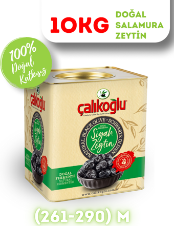 Çalıkoğlu Doğal Gemlik Özel Salamura Siyah Zeytin 10 kg (261-290) M