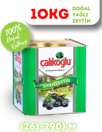 Çalıkoğlu Doğal Gemlik Özel Yağlı Siyah Zeytin 10 kg (261-290) M