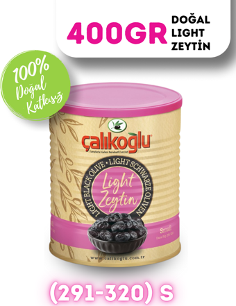 Çalıkoğlu Doğal Light Siyah Zeytin 400 gr (291-320) S