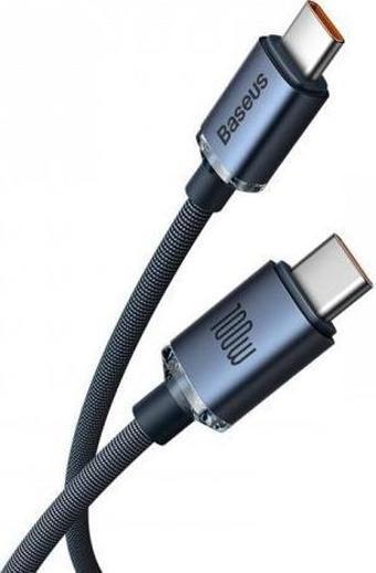 Baseus 2 Metre 100W Super Hızlı Type C To Type C Şarj ve Data Kablosu, Güçlendirilmiş Halat Kablo