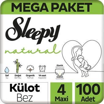 Sleepy Natural Külot Bez 4 Numara Maxi Mega Fırsat Paketi 100 Adet