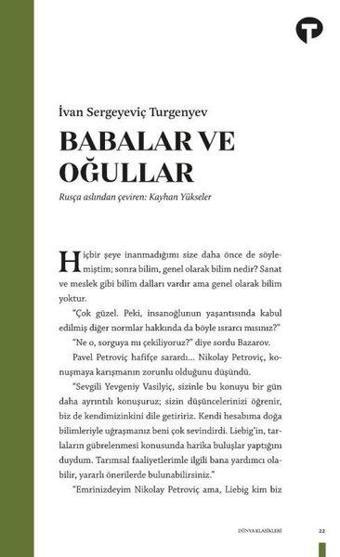 Babalar ve Oğullar - İvan Sergeyeviç Turgenyev - Turkuvaz Kitap