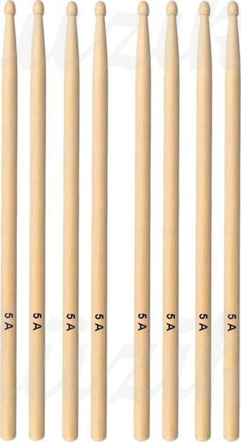 Chroma Baget - Davul - 4 Çift Bateri Bageti Drumsticks 5a Pürüzsüz Yüzey