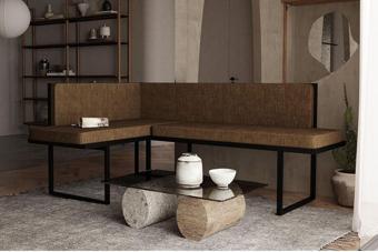 Wood House Papatya Köşe Takımı Kahve (Mutfak,Bahçe,Balkon,Oturma Odası)