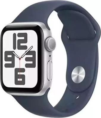 Apple Watch Se 2.Nesil (2023) Gps 40 mm Silver Aluminium Case With Storm Blue Sport Band - M/L