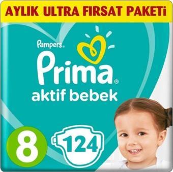 Prima Bebek Bezi 8 Beden 124 Adet