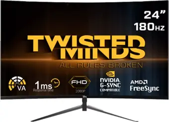 Twisted Minds 23.6" TM24RFA FHD 180HZ 1MS HDMI DP KAVİSLİ ADAPTIVE SYNC ÇERÇEVESİZ GAMING MONİTÖR