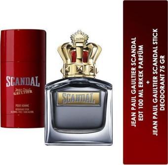 Jean Paul Gaultier Scandal EDT 100  ml+ Deodorant Stick 75 gr Erkek Parfüm Seti