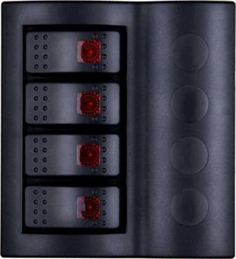 BFY Otomatik Sigortalı Işıklı Switch Panel, 4 Anahtarlı