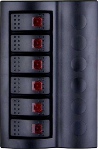 BFY Otomatik Sigortalı Işıklı Switch Panel, 6 Anahtarlı