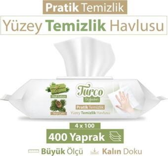 Baby Turco Turco Doğadan Pratik Yüzey Temizlik Havlusu 4X100 (400 Yaprak)