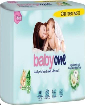 Babyone Baby One Bebek Bezi Baby One 4 Numara ( 7-14kg ) 76 Adetli