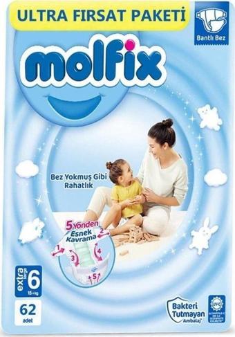 Molfix 6 Numara Bebek Bezi 62’li