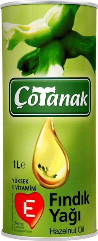 Çotanak Fındık Yağı 1 lt Teneke