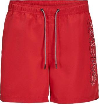 Jack & Jones 12253118 Jpstfiji Jjswim Double Logo Sn Ly Kırmızı