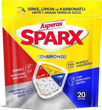 Asperox Sparx Diamond Bulaşık Kapsülü 20'li