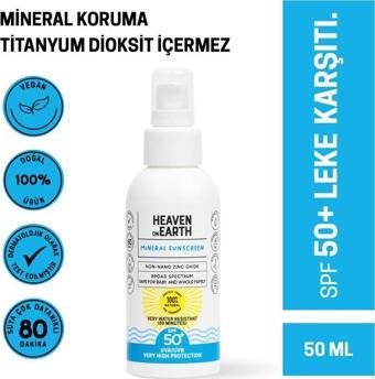 100 ml Spf 50+ Vegan Mineral Güneş Kremi Leke Karşıtı %100 Doğal Suya Dayanıklı Uva Uvb Çok Yüksek Koruma