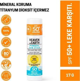 Spf 50 Leke Karşıtı %100 Doğal Organik Mineral Güneş Stick Nemlendirici Uva Uvb Çok Yüksek Koruma