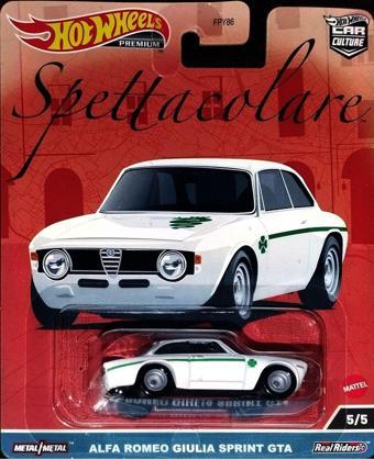 Hot Wheels Premium Car Culture Spettacolare Alfa Romeo Giulia Sprint GTA FPY86 HKC50