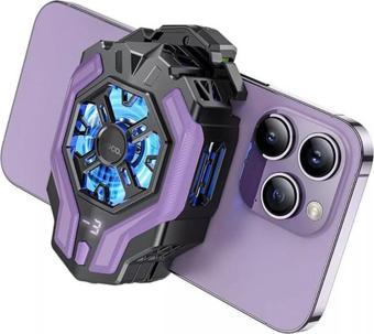 Polham Universal Işıklı Radyatörlü SüperCool Oyuncular için Telefon Soğutma Fanı, Kompakt Soğutucu