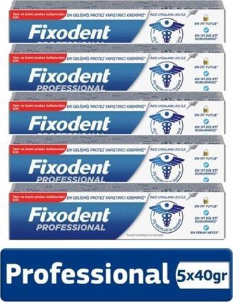 Fixodent Diş Protez Yapıştırıcı Krem Professional 40 Gr X5 Adet