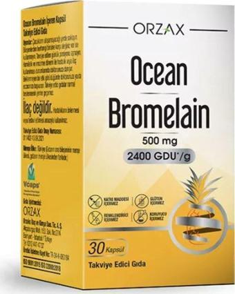 Orzax Ocean Bromelain 30 Kapsül