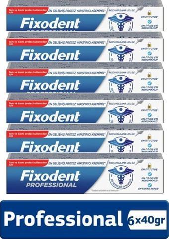 Fixodent Professional Diş Protez Yapıştırıcı Krem 40Gr X 6