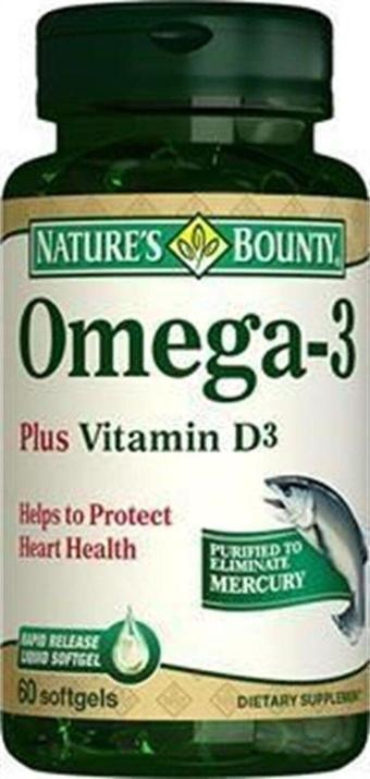 Nature'S Bounty Omega 3 Plus Vitamin D3 60 Kapsül