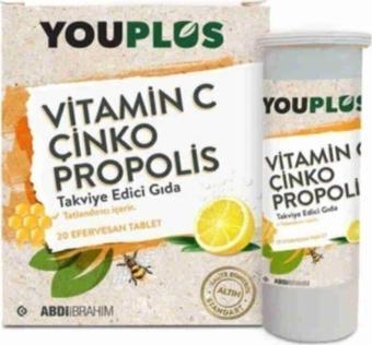 Youplus Vıtamin C Ve Çinko  Propolis 20 Efervesan Tablet