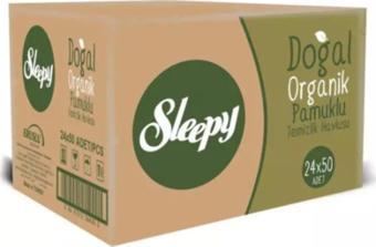 Sleepy Doğal Organik Pamuklu Islak Havlu Mendil 24x50 (1200 Yaprak)