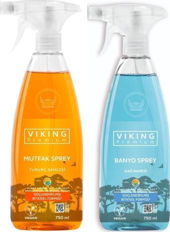 Viking Premium 2'li (banyo Dağ Nanesi , Mutfak Turunç Bahçesi) Paket 750 Ml X 2 Adet - Viking