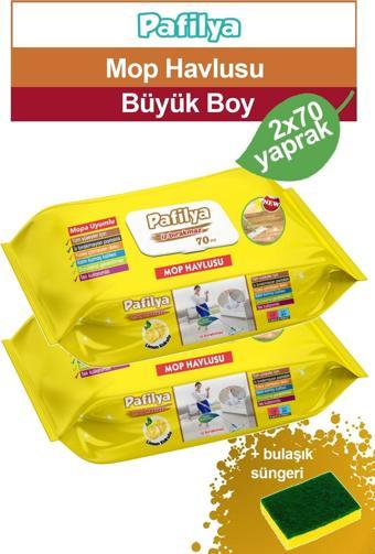 Pafilya Mopa Uyumlu İz Bırakmayan Yüzey Temizleme Havlusu, 2 x 70 adet Mop Havlu