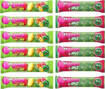 Big Babol Flowpack 6 Adet 4'Lü Karışık Meyveli Fruit Ve 6 Adet Karpuz Aromalı Sakız Mix Paket 20 Gr