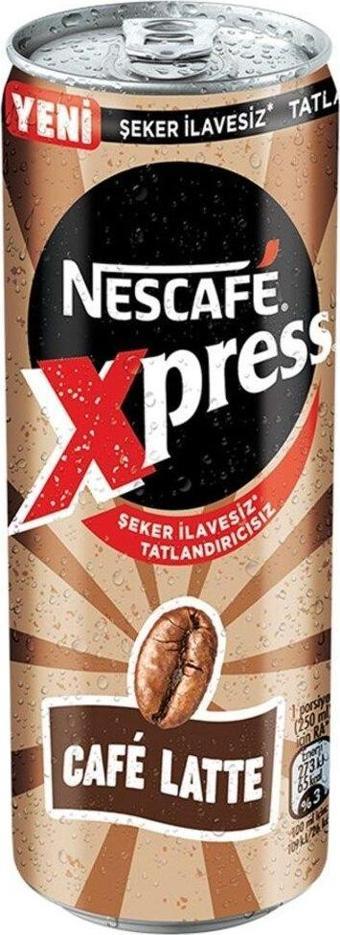 Nescafe Xpress Cafe Latte Şekersiz Soğuk Kahve 250 Ml X 12 Adet