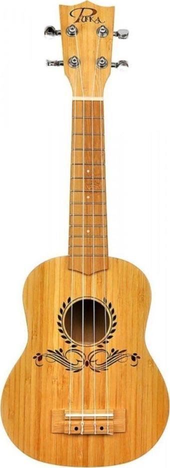 Puka Pk-500S Bambu Soprano Ukulele Gigbag Çantalı