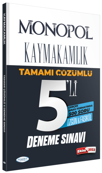 Monopol Kaymakamlık Tamamı Çözümlü 5’Li Deneme Sınavı - Monopol Yayınları