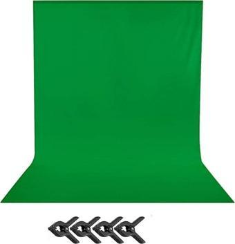 Aa Plus Green Screen Yeşil Fon Perde Chromakey Greenbox (2X4M)+4 Adet Mandal