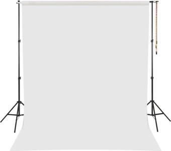 Aa Plus White Screen Beyaz Fon Perde (150X200Cm) Ayaklı Makara Zincirli