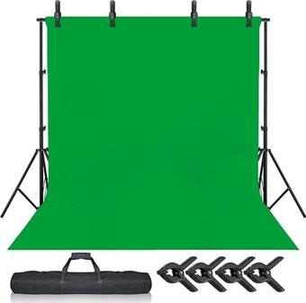 Ada Greenbox Green Screen Greenbox Yeşil Fon Perde 2X3M  Fon Standı 4 Mandal