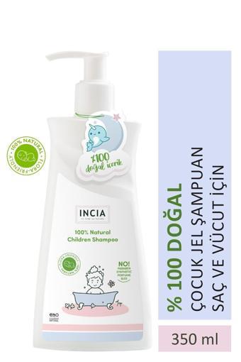 INCIA %100 Doğal Organik Sertifikalı Bebek ve Çocuk Jel Şampuanı Saç Vücut Lavanta Konak Önleyici 350 ml