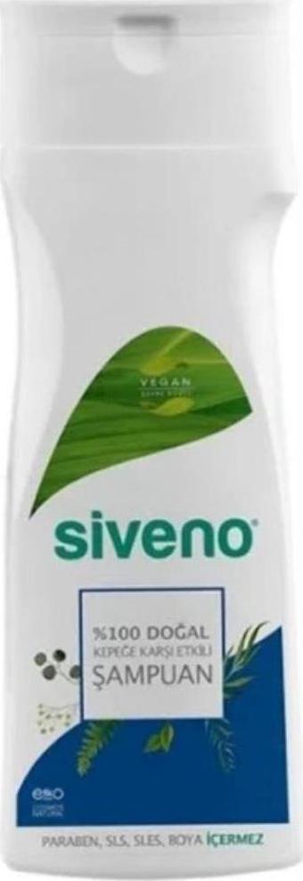 Siveno %100 Doğal Kepeğe Karşı Etkili Şampuan Günlük Bakım Yağlı Saçlar Çay Ağacı Keklik Üzümü Vegan 300 ml