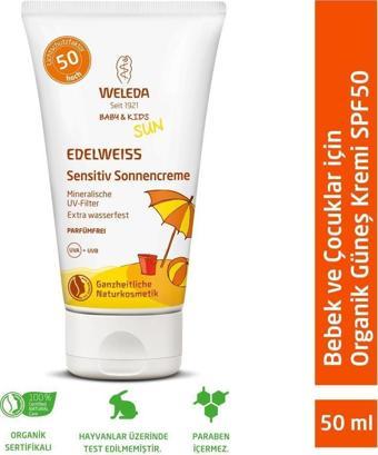 Weleda Bebek ve Çocuklar İçin Yüksek Koruma Faktörlü Mineral Filtreli Güneş Kremi SPF50 50ml