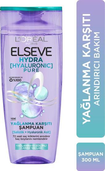 Elseve Hydra [hyaluronic] Pure Salisilik Asit Içeren Yağlanma Karşıtı Arındırıcı Şampuan 300ml