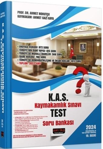 Kas Kaymakamlık Sınavı Test Soru Bankası - Savaş Yayınevi