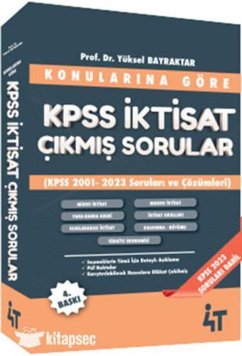 2024 Konulara Göre Kpss A Grubu İktisat Çıkmış Soru - 4T Yayınları