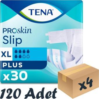 Tena Proskin Slip Plus Bel Bantlı Hasta Bezi, En Büyük Boy (Xl), 6 Damla, 30'Lu 4 Paket 120 Adet