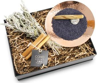 Coho Box Artisan Prana Bakır Tütsülük & 3 Palo Santo & Adaçayı Hediye Seti